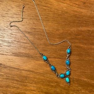 Vintage turquoise and sterling silver necklace
